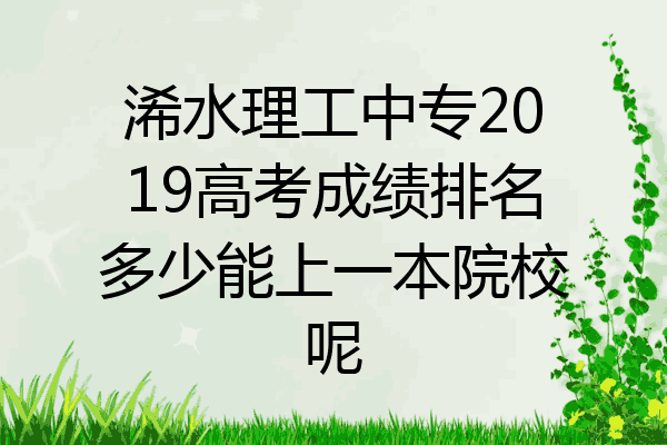 浠水理工中专2019高考成绩排名多少能上一本院校呢