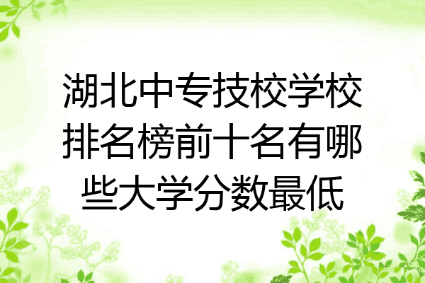 湖北中专技校学校排名榜前十名有哪些大学分数最低
