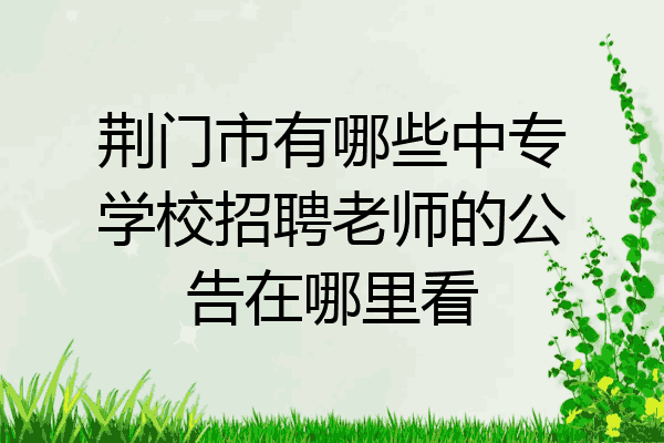 荆门市有哪些中专学校招聘老师的公告在哪里看