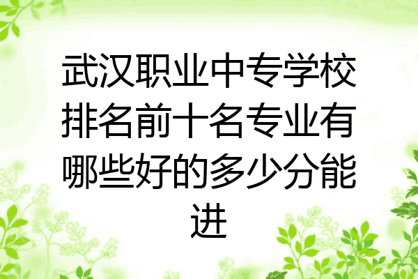 武汉职业中专学校排名前十名专业有哪些好的多少分能进