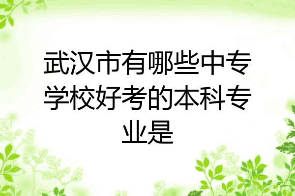 武汉市有哪些中专学校好考的本科专业是
