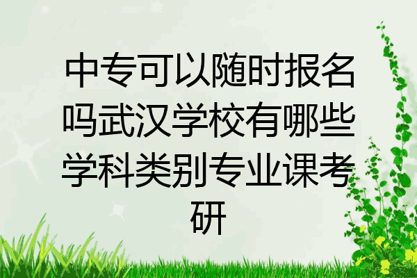 中专可以随时报名吗武汉学校有哪些学科类别专业课考研