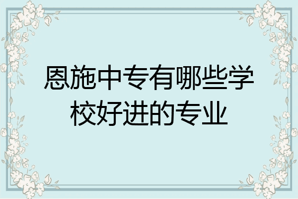 恩施中专有哪些学校好进的专业