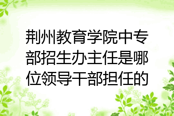 荆州教育学院中专部招生办主任是哪位领导干部担任的