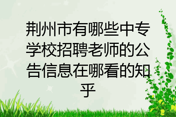 荆州市有哪些中专学校招聘老师的公告信息在哪看的知乎