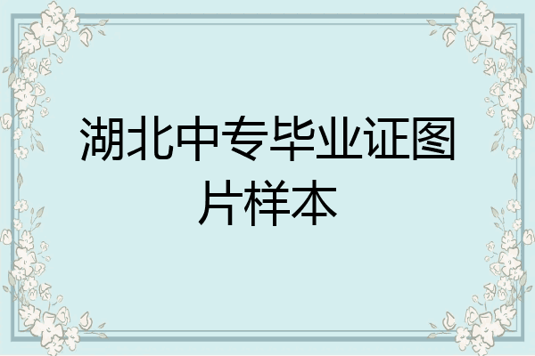 湖北中专毕业证图片样本