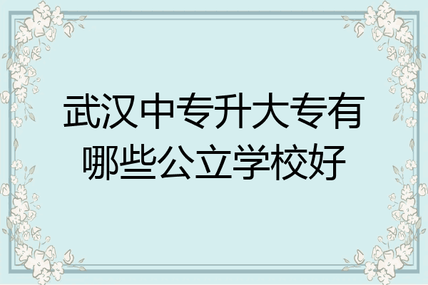 武汉中专升大专有哪些公立学校好