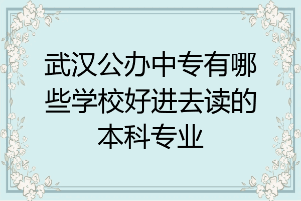武汉公办中专有哪些学校好进去读的本科专业