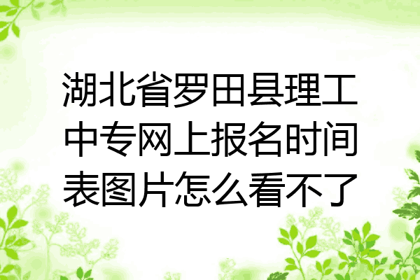 湖北省罗田县理工中专网上报名时间表图片怎么看不了