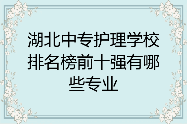 湖北中专护理学校排名榜前十强有哪些专业