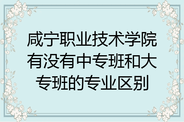 咸宁职业技术学院有没有中专班和大专班的专业区别