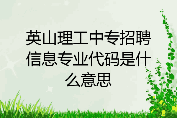 英山理工中专招聘信息专业代码是什么意思