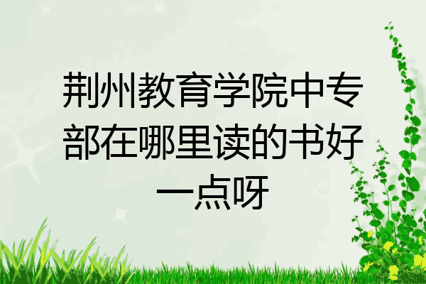 荆州教育学院中专部在哪里读的书好一点呀