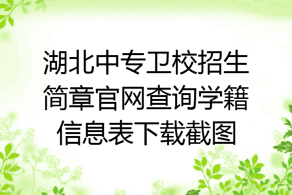 湖北中专卫校招生简章官网查询学籍信息表下载截图