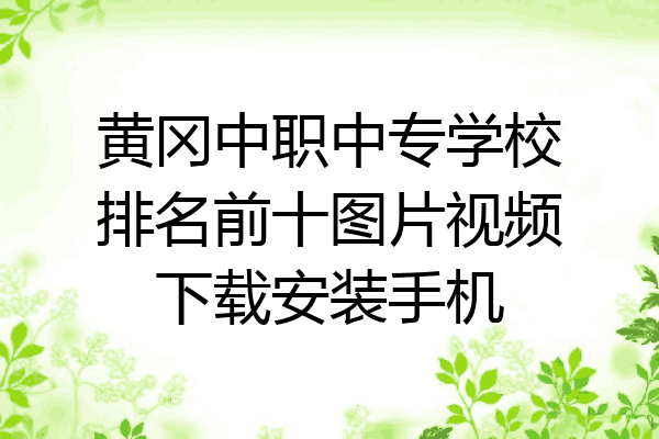 黄冈中职中专学校排名前十图片视频下载安装手机