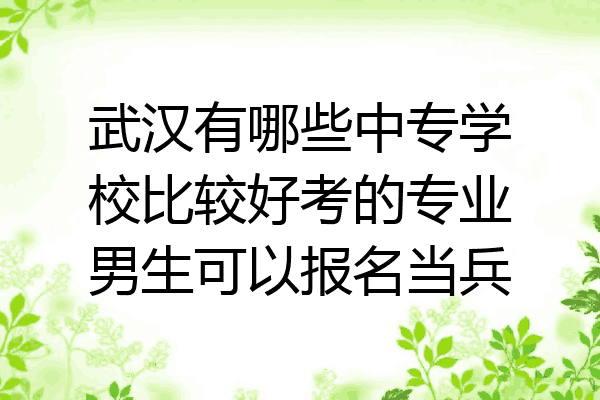 武汉有哪些中专学校比较好考的专业男生可以报名当兵