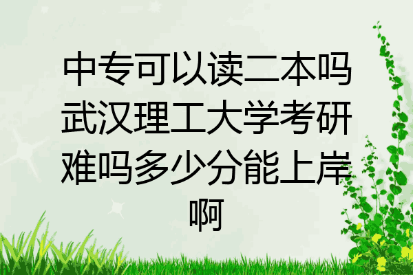 中专可以读二本吗武汉理工大学考研难吗多少分能上岸啊