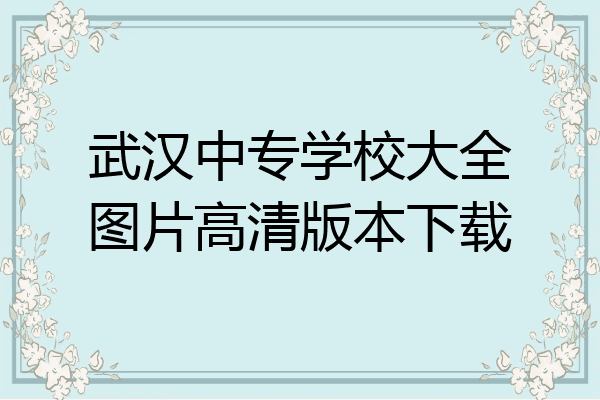 武汉中专学校大全图片高清版本下载