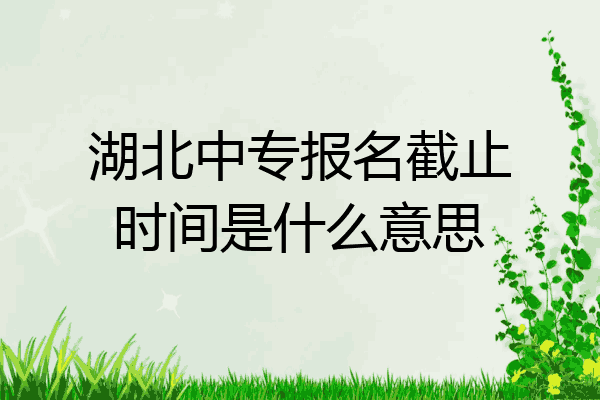湖北中专报名截止时间是什么意思