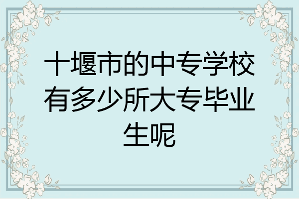十堰市的中专学校有多少所大专毕业生呢