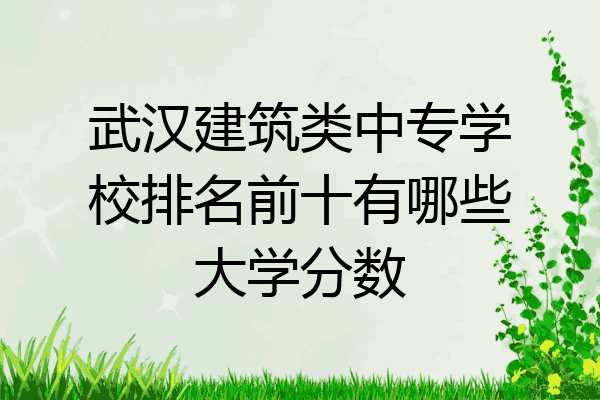武汉建筑类中专学校排名前十有哪些大学分数
