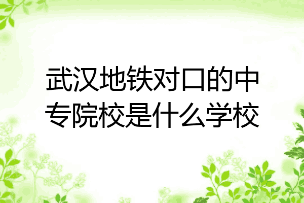 武汉地铁对口的中专院校是什么学校