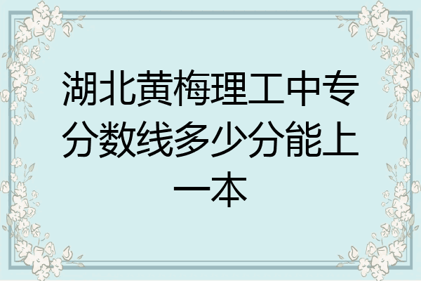 湖北黄梅理工中专分数线多少分能上一本