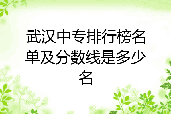 武汉中专排行榜名单及分数线是多少名