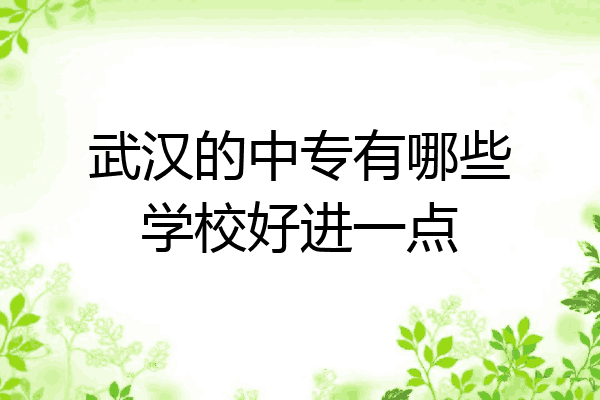 武汉的中专有哪些学校好进一点