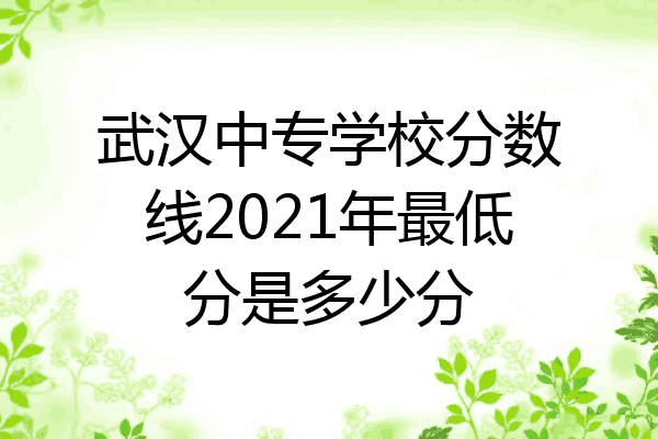 武汉中专学校分数线2021年最低分是多少分