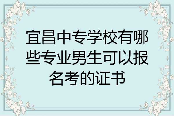 宜昌中专学校有哪些专业男生可以报名考的证书
