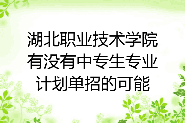 湖北职业技术学院有没有中专生专业计划单招的可能