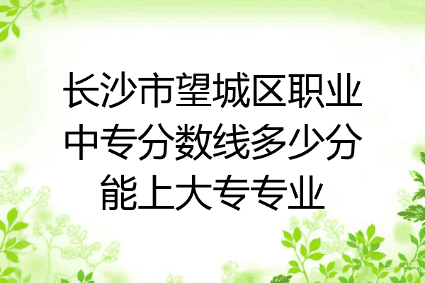 长沙市望城区职业中专分数线多少分能上大专专业