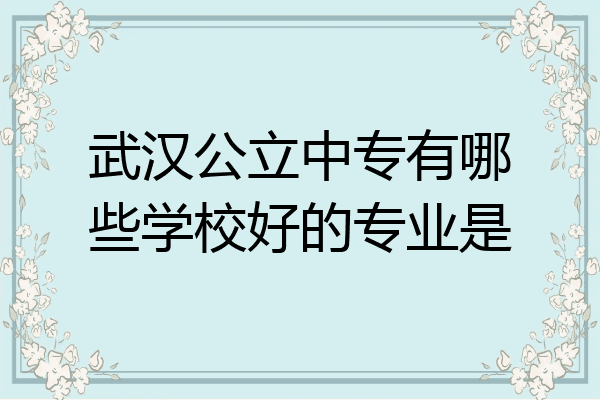 武汉公立中专有哪些学校好的专业是