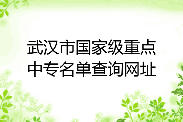 武汉市国家级重点中专名单查询网址