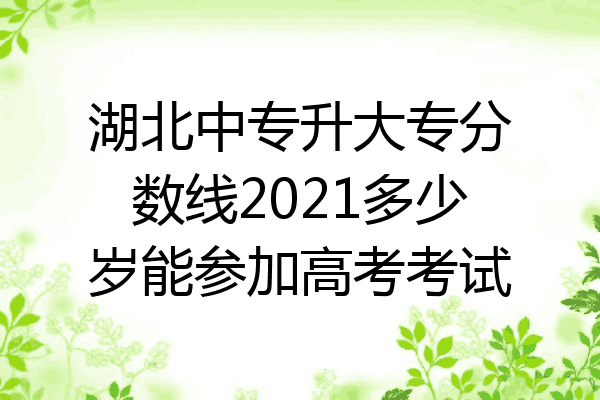 湖北中专升大专分数线2021多少岁能参加高考考试