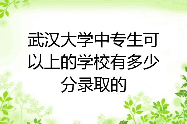 武汉大学中专生可以上的学校有多少分录取的