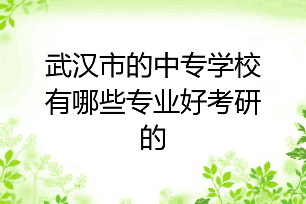 武汉市的中专学校有哪些专业好考研的