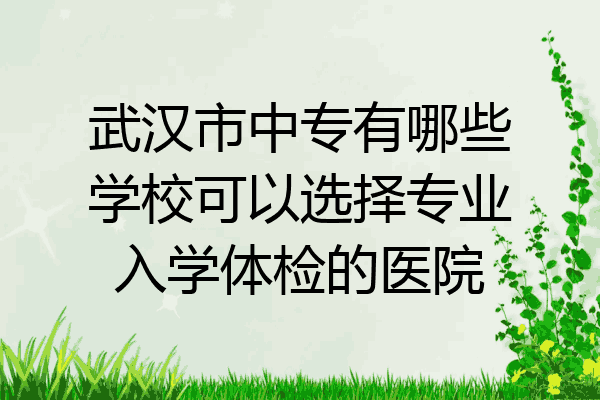 武汉市中专有哪些学校可以选择专业入学体检的医院