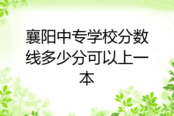 襄阳中专学校分数线多少分可以上一本