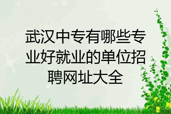 武汉中专有哪些专业好就业的单位招聘网址大全
