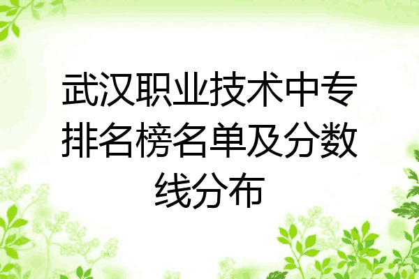 武汉职业技术中专排名榜名单及分数线分布