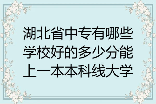 湖北省中专有哪些学校好的多少分能上一本本科线大学