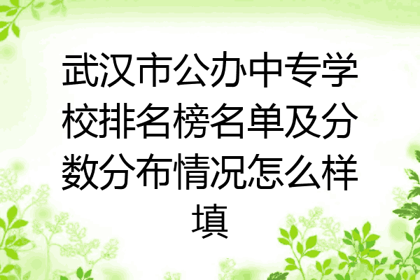 武汉市公办中专学校排名榜名单及分数分布情况怎么样填