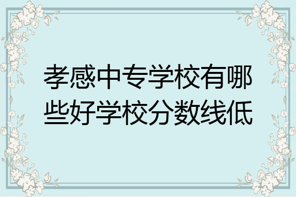 孝感中专学校有哪些好学校分数线低