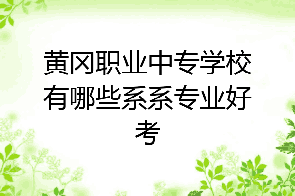 黄冈职业中专学校有哪些系系专业好考