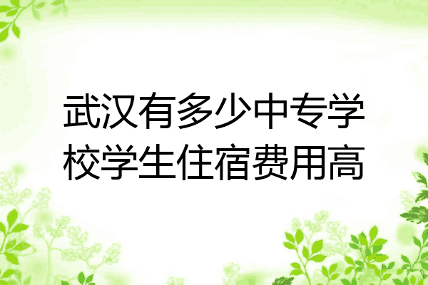 武汉有多少中专学校学生住宿费用高