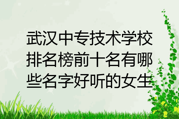 武汉中专技术学校排名榜前十名有哪些名字好听的女生