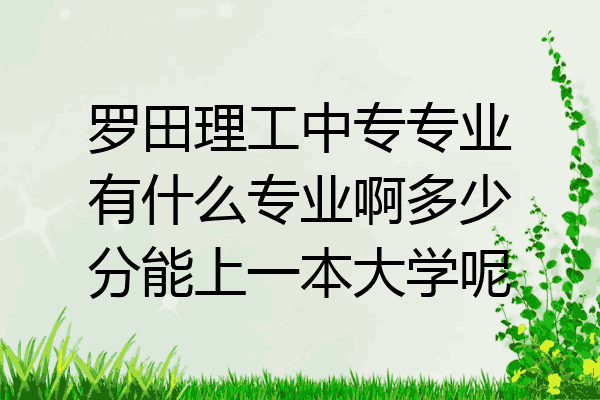 罗田理工中专专业有什么专业啊多少分能上一本大学呢