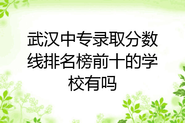 武汉中专录取分数线排名榜前十的学校有吗